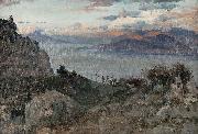 Albert Hertel Mediterrane Kustenlandschaft painting